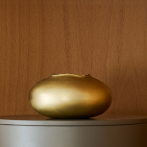WAVE Vase 10*h5,5 cm Brass, Matt Gold Patina