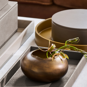 WAVE Vase 15*h8 cm Brass, Light Brown Patina