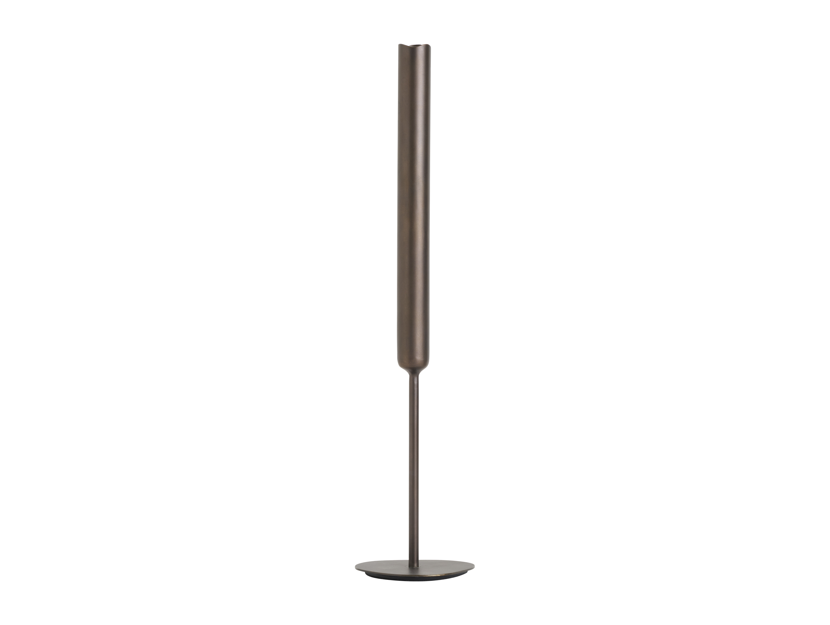 WAVE Tall Vase/Candleholder H40 cm brass, Dark Brown patina