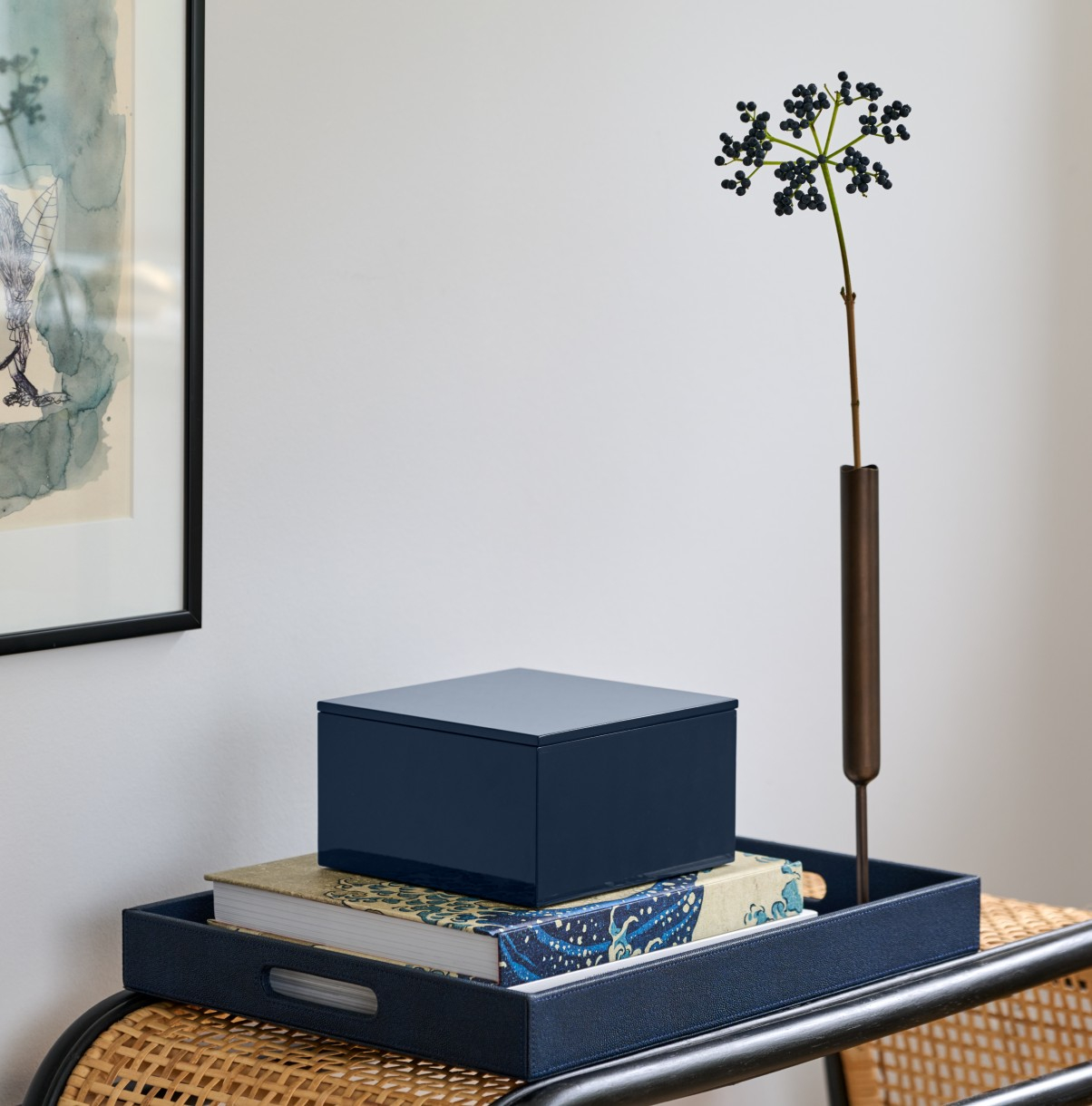 WAVE Tall Vase/Candleholder H40 cm brass, Dark Brown patina