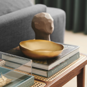 Wave Platter 20*h5 cm Brass, Matt Gold Patina