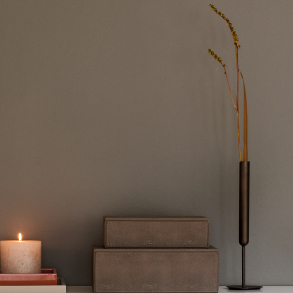 WAVE Tall Vase/Candleholder H30 cm brass, Dark Brown patina